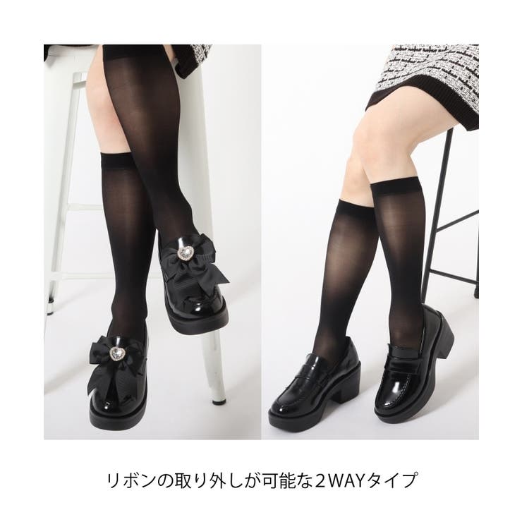 2WAYガーリーリボンボリュームローファー[品番：WRDW0153071