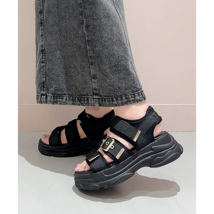 軽量厚底ソール ゴールドベルトスポーツサンダル | ESPERANZA | 詳細画像1 