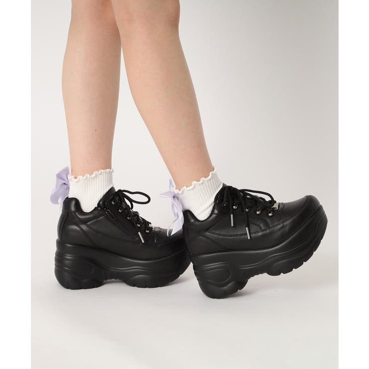 ＜脱ぎ履きしやすい＞ファスナー付厚底スニーカー | ESPERANZA | 詳細画像4 