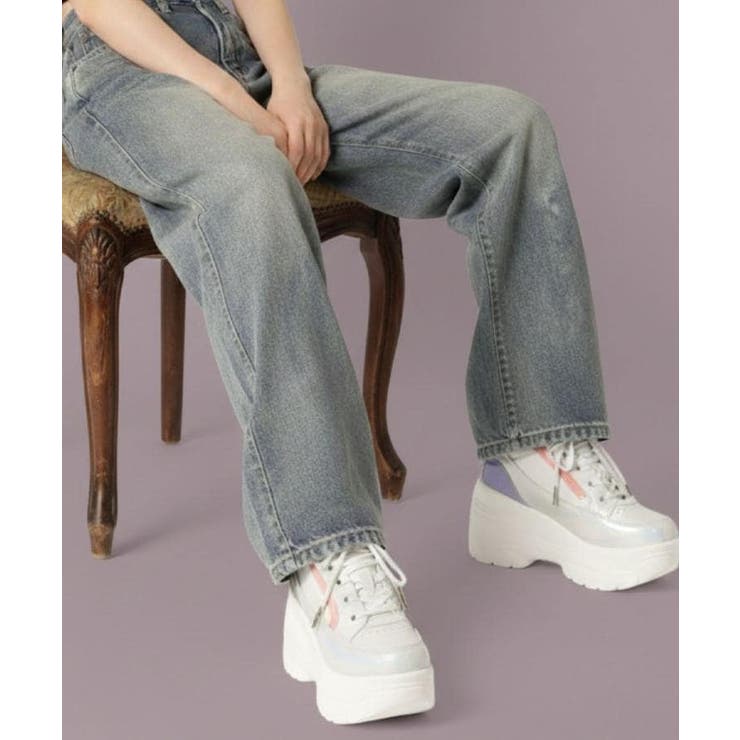 ホワイト(901) | ＜脱ぎ履きしやすい＞ファスナー付厚底スニーカー | ESPERANZA