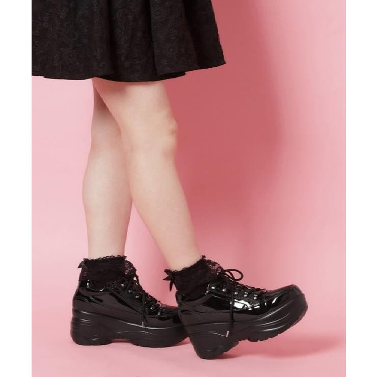 ブラック(219) | ＜脱ぎ履きしやすい＞ファスナー付厚底スニーカー | ESPERANZA