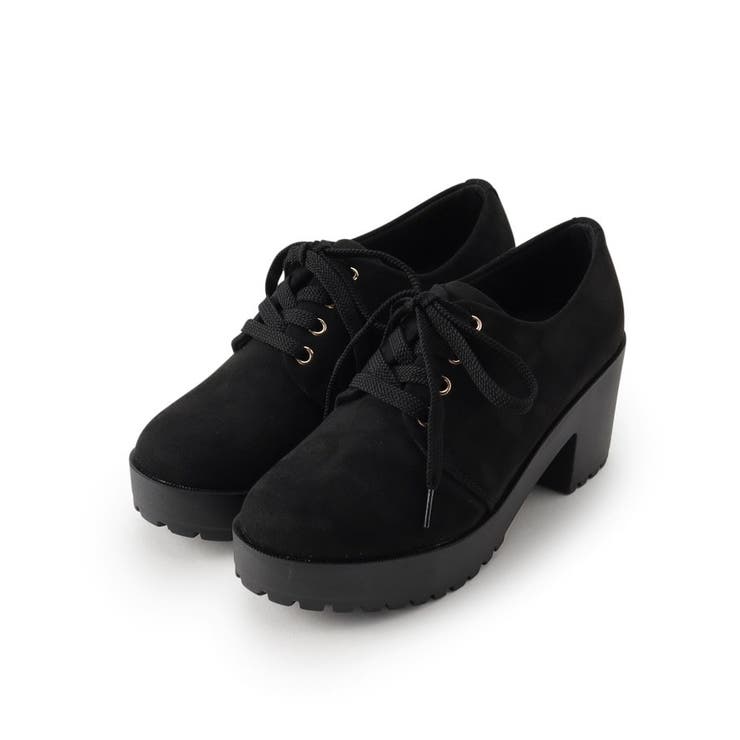 ブラック(119) | 【らくちん履き心地】厚底レースアップパンプス | ESPERANZA