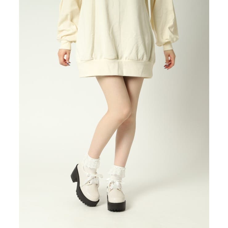 厚底サテンリボンレースアップヒールシューズ | ESPERANZA | 詳細画像8 
