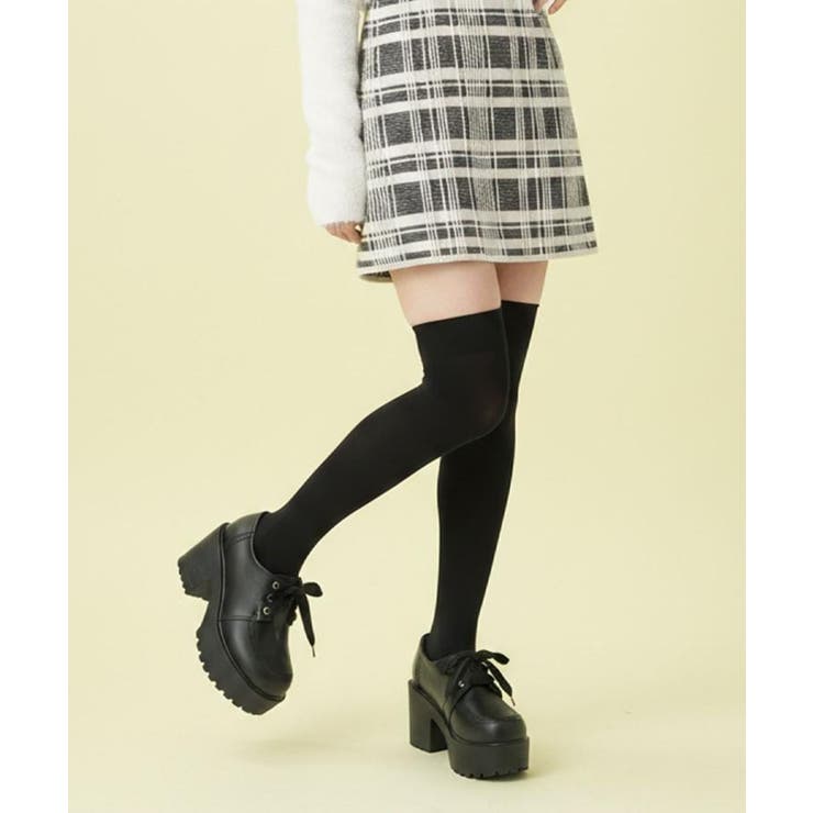 ブラック(019) | 厚底サテンリボンレースアップヒールシューズ | ESPERANZA