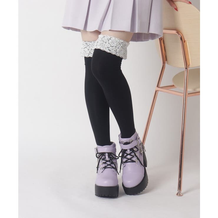 厚底十字架チャーム付きチェーンブーツ | ESPERANZA | 詳細画像43 