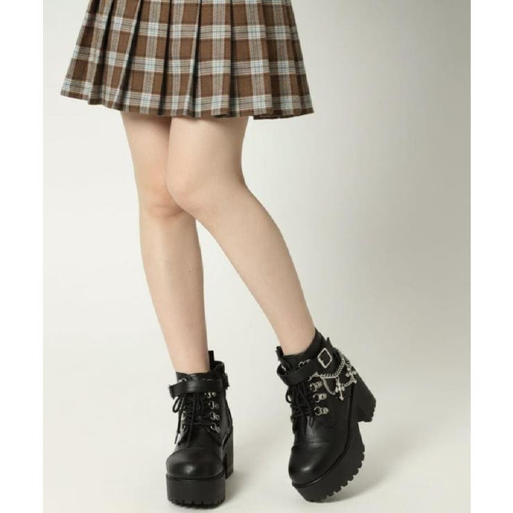 厚底十字架チャーム付きチェーンブーツ | ESPERANZA | 詳細画像4 