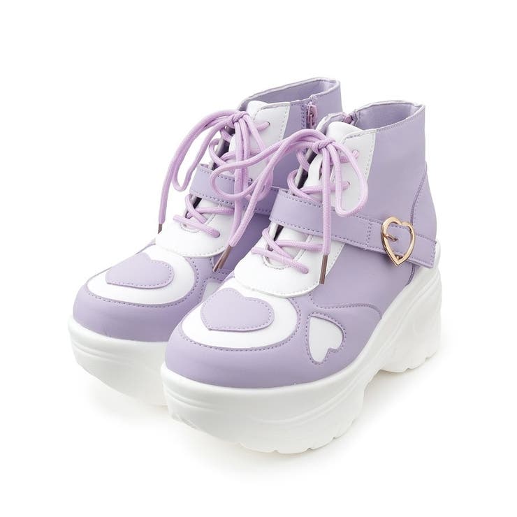 パープル(083) | 厚底ハートハイカットスニーカー | ESPERANZA