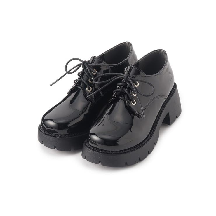 ブラックエナメル(619) | ＼抗菌・消臭／レースアップオックスフォードパンプス | ESPERANZA