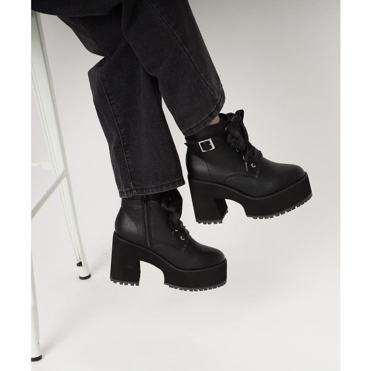 厚底レースアップブーツ | ESPERANZA | 詳細画像23 