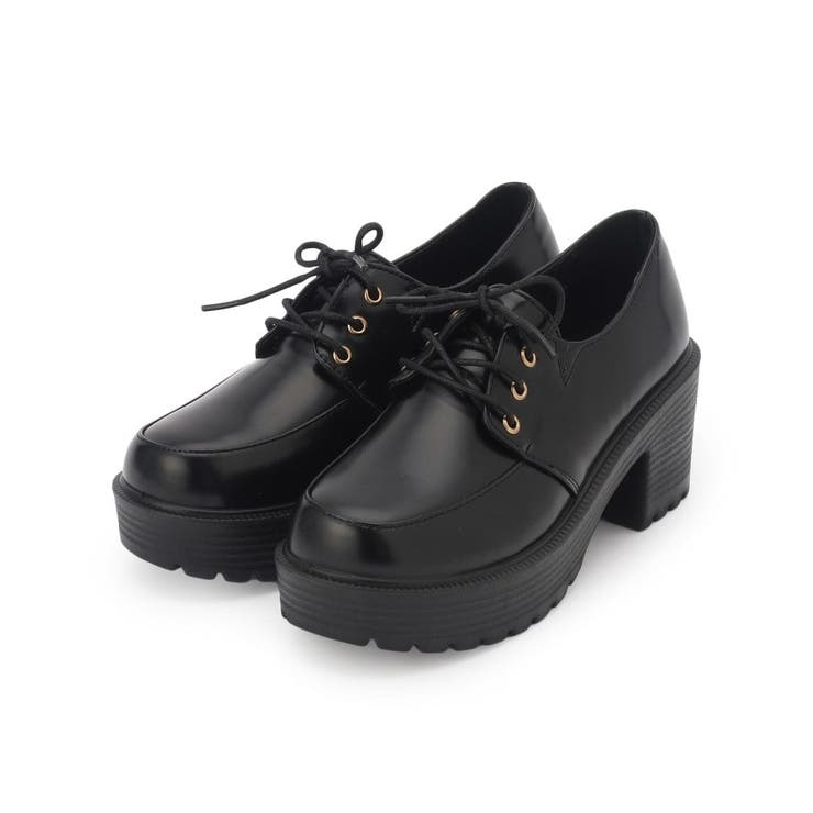 ブラックエナメル(219) | 厚底レースアップパンプス | ESPERANZA
