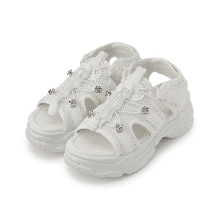 ホワイト(001) | 軽量 厚底ビジュースポサン | ESPERANZA