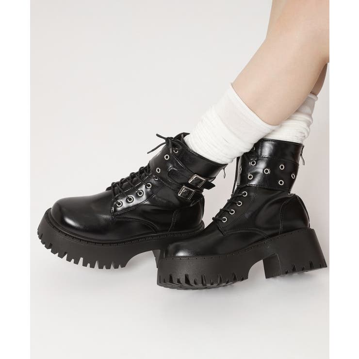 厚底ダブルベルトレースアップブーツ | ESPERANZA | 詳細画像14 