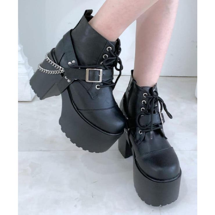 ブラック(019) | ベルト取り外し可厚底ベルト付きブーツ | ESPERANZA