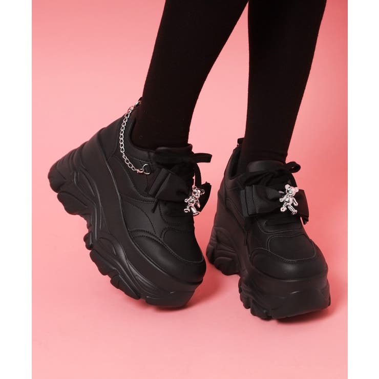 クマ×チェ―ン付き厚底インヒールスニーカー | ESPERANZA | 詳細画像4 