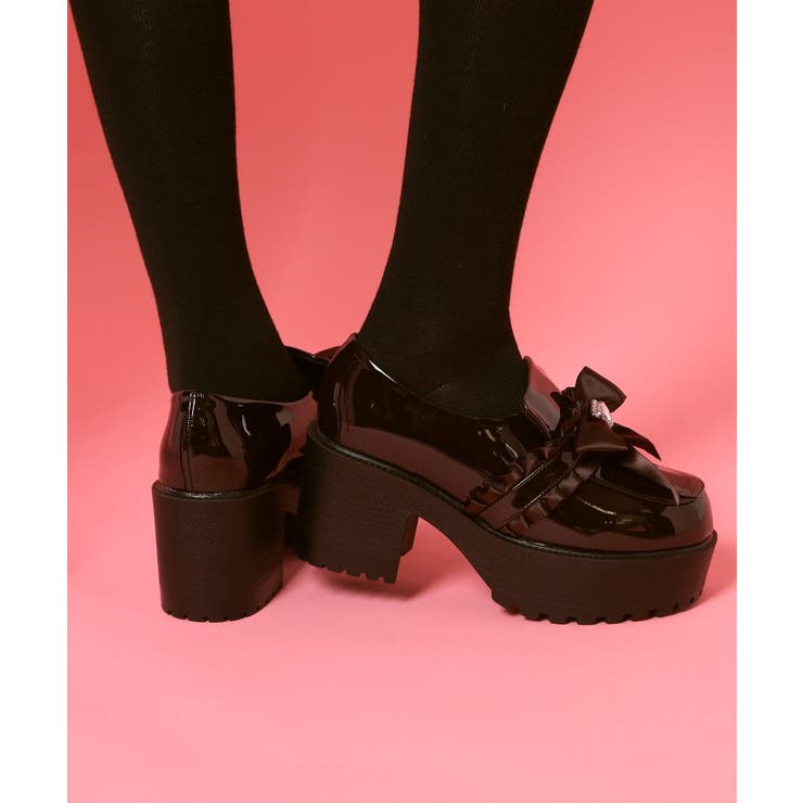 リボン付厚底ローファーパンプス | ESPERANZA | 詳細画像4 