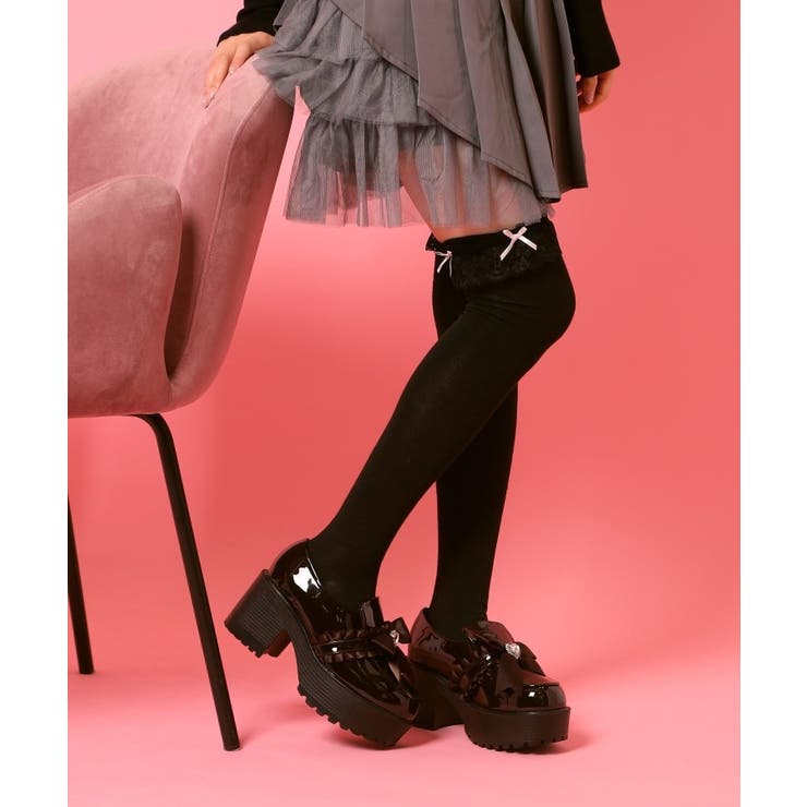 リボン付厚底ローファーパンプス | ESPERANZA | 詳細画像5 