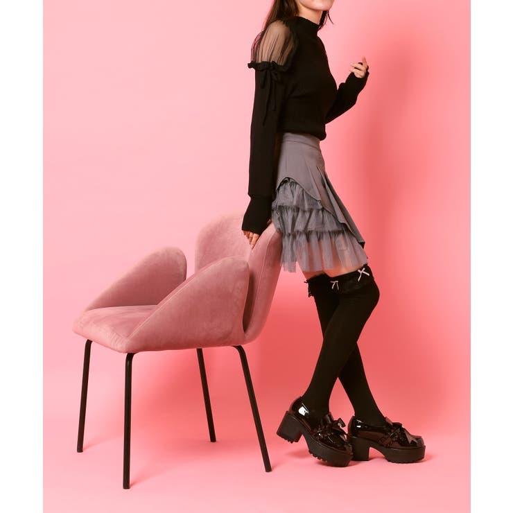 リボン付厚底ローファーパンプス | ESPERANZA | 詳細画像6 