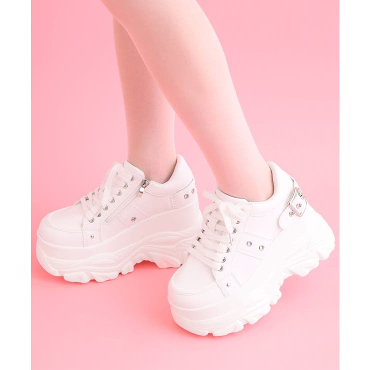 ホワイト(001) | 厚底ベルトデザインスニーカー | ESPERANZA
