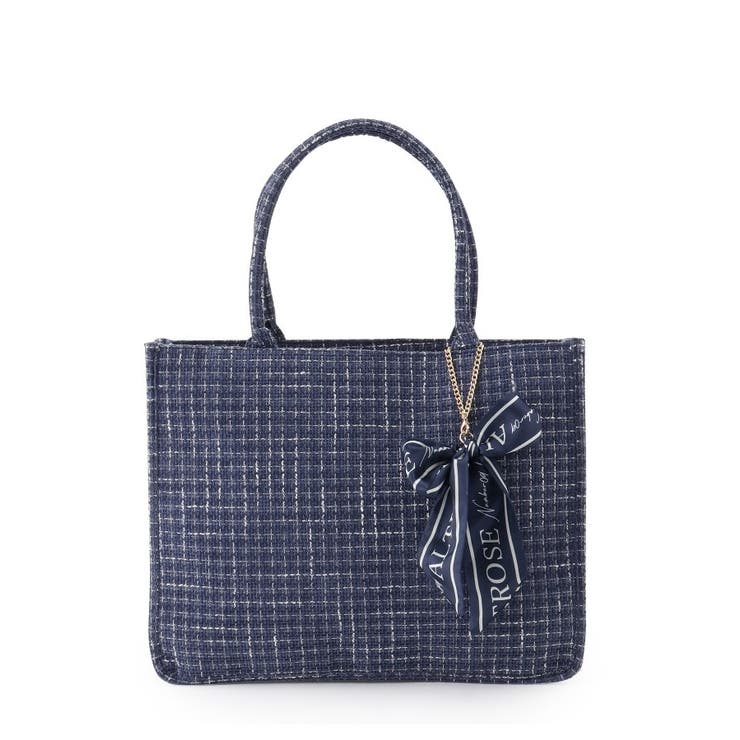 リボン付きツイードトートバッグ[品番：WRDW0179346]｜ESPERANZA