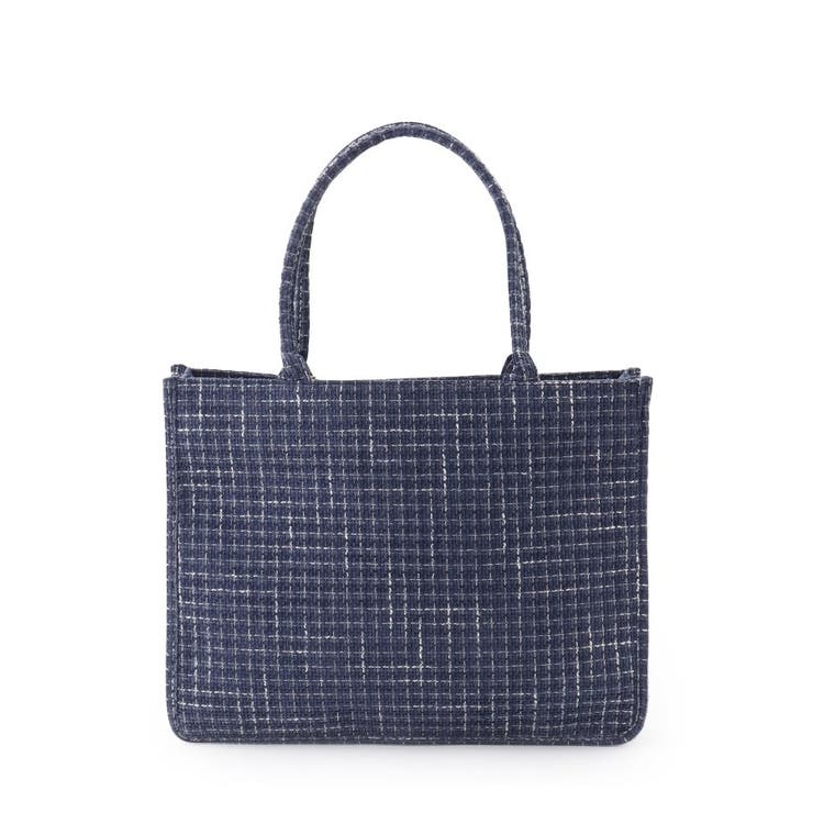 リボン付きツイードトートバッグ[品番：WRDW0179346]｜ESPERANZA