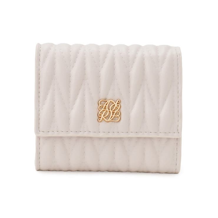 アイボリー(004) | 【新生活 新学期】キルティング ボックスコイン三つ折り財布 | ESPERANZA