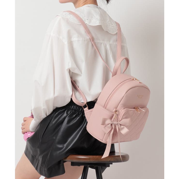 リボンチャーム付きキルトミニリュック[品番：WRDW0193361