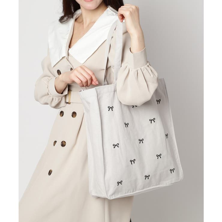 【新生活・新学期】リボン刺繍キャンバストートバッグ | ESPERANZA | 詳細画像3 