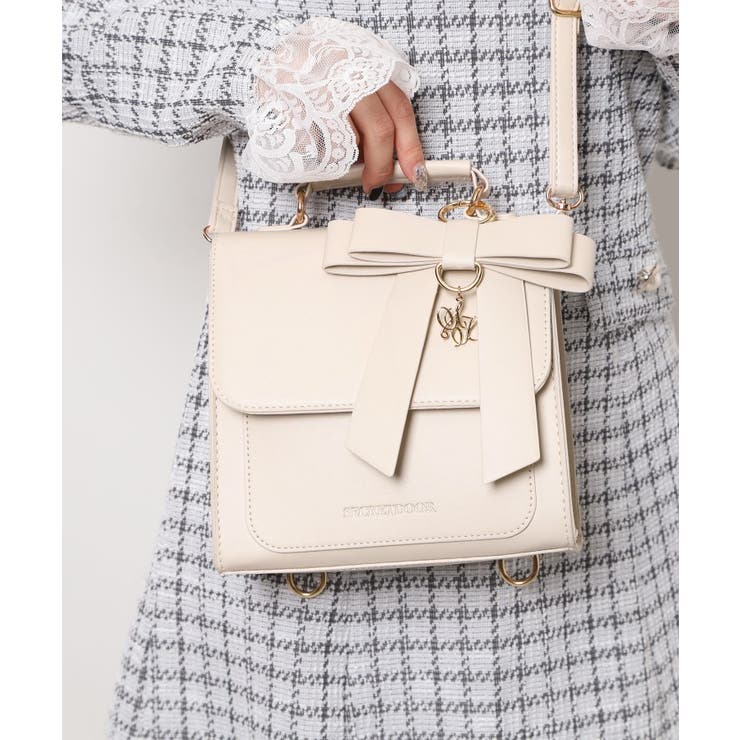 アイボリー(004) | 3WAYリボンチャームリュック | ESPERANZA