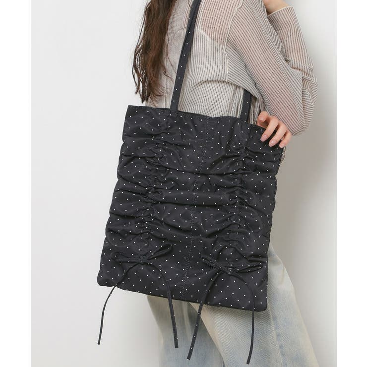 ブラック(019) | 【新生活・新学期】ドットリボントート | ESPERANZA