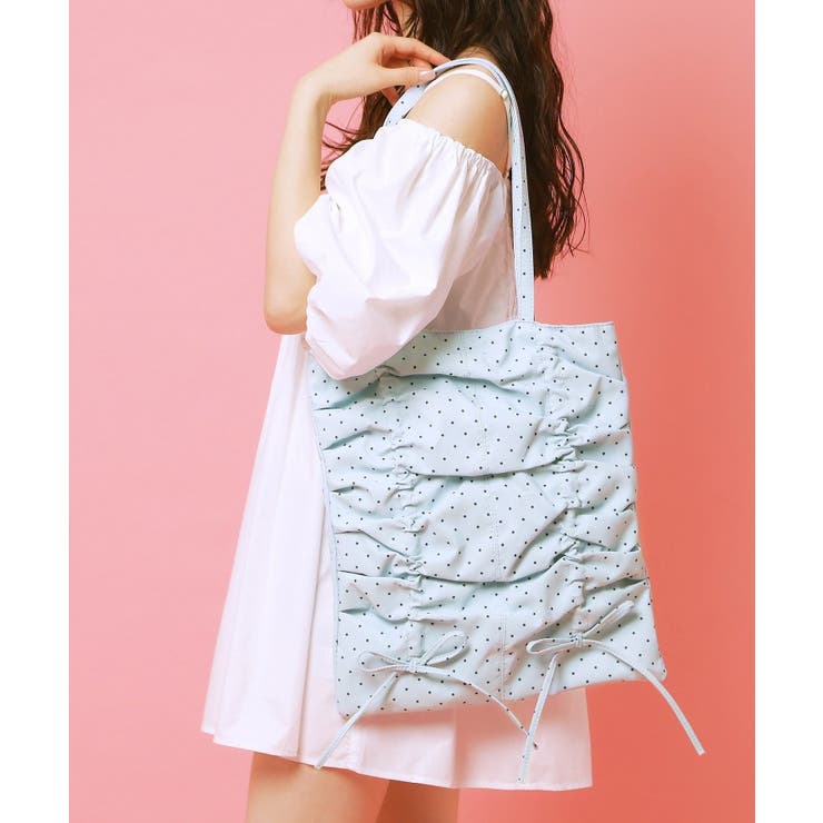 ブルー(092) | 【新生活・新学期】ドットリボントート | ESPERANZA