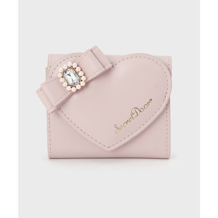 ピンク(072) | ハートリボンモチーフ３つ折り財布 | ESPERANZA