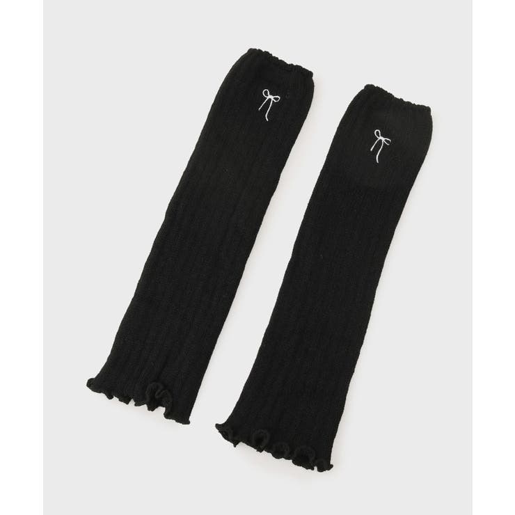 ブラック(319) | バレエコアリボン柄レッグカバー | ESPERANZA
