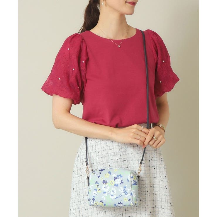 グレー(012) | 【2WAY】花柄合皮ポーチショルダー | ITS'DEMO