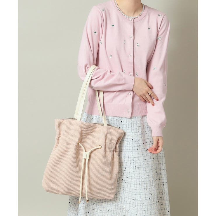 ベージュ(052) | ラメニット巾着トート | ITS'DEMO