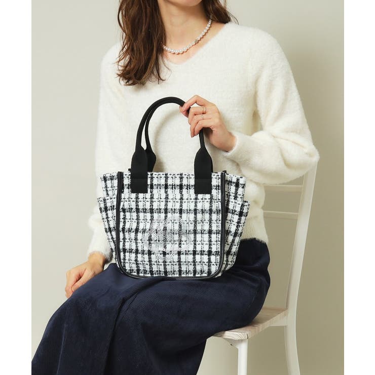 オフホワイト(203) | ストーン付きモールトート | ITS'DEMO