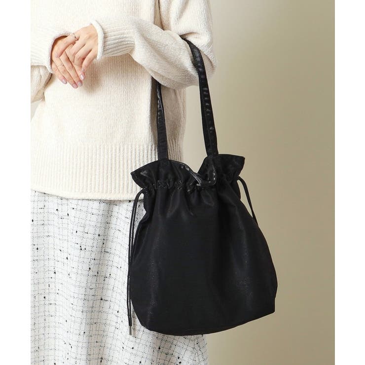 ブラック(019) | 【A4対応】シャイニー巾着トート | ITS'DEMO
