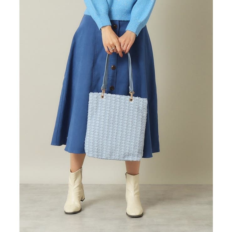 ブルー(092) | 【ハンドル着脱可】合皮ハンドルボアトート | ITS'DEMO