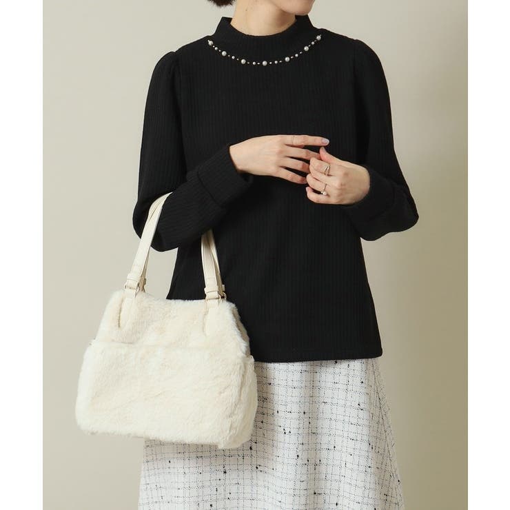 アイボリー(004) | 【2WAY】両あおりフェイクファートート | ITS'DEMO