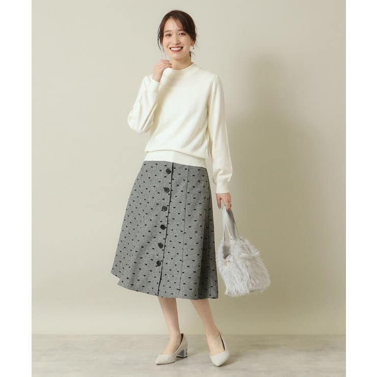 【後ろウエストゴム／手洗い可】ヘリンボーンスカート | ITS'DEMO | 詳細画像3 