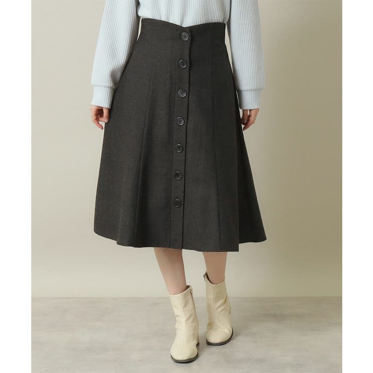 【後ろウエストゴム／手洗い可】ヘリンボーンスカート | ITS'DEMO | 詳細画像13 