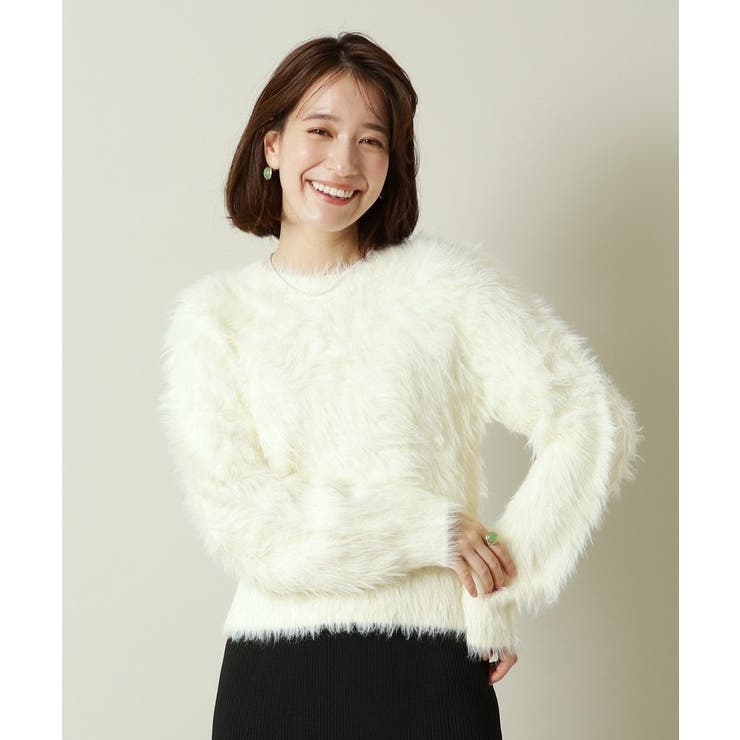 アイボリー(004) | 【手洗い可】ラメフェザーニット | ITS'DEMO