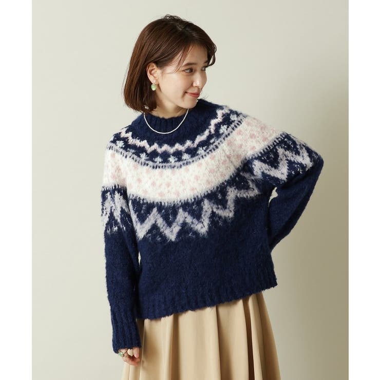 手洗い可】フェアアイル柄ニット[品番：WRDW0213137]｜ITS'DEMO