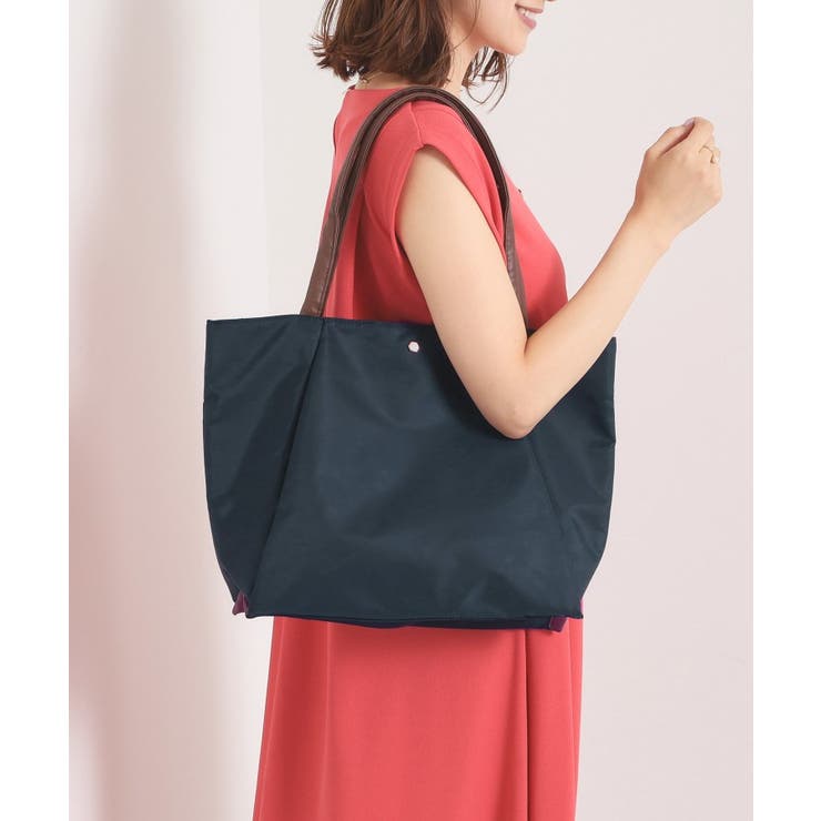 ネイビー(094) | 【12ポケット／PC対応】合皮コンビA4トート | ITS'DEMO