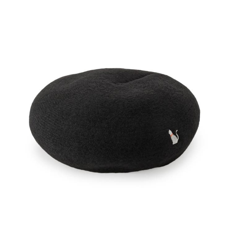 ブラック(019) | 【手洗い可】猫刺繍サーモベレー帽 | ITS'DEMO