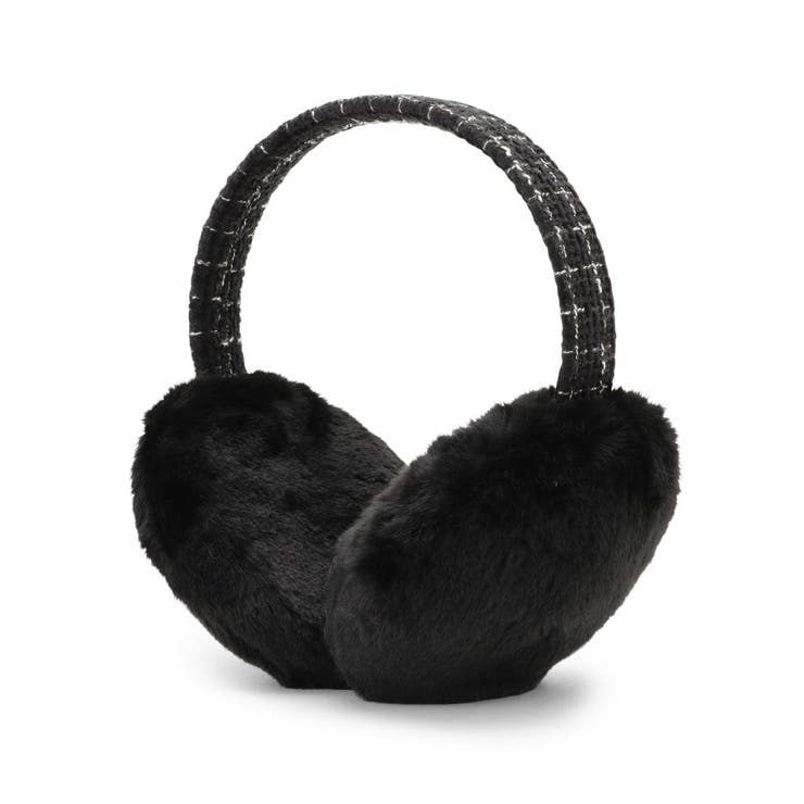 ブラック(019) | 【折りたたみ可】ツイード風イヤーマフ | ITS'DEMO