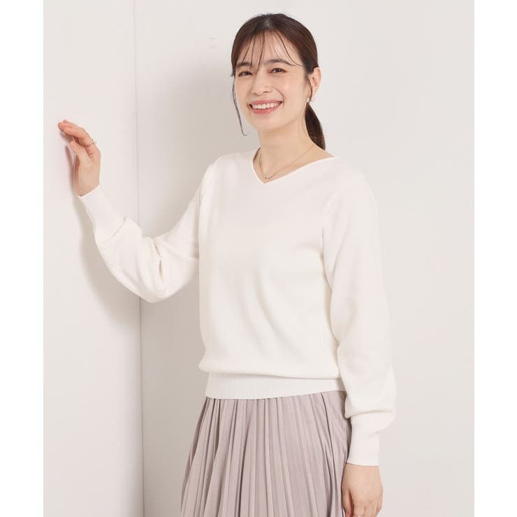 【手洗い可】アンジェリーナ総針vネックニット | ITS'DEMO | 詳細画像5 