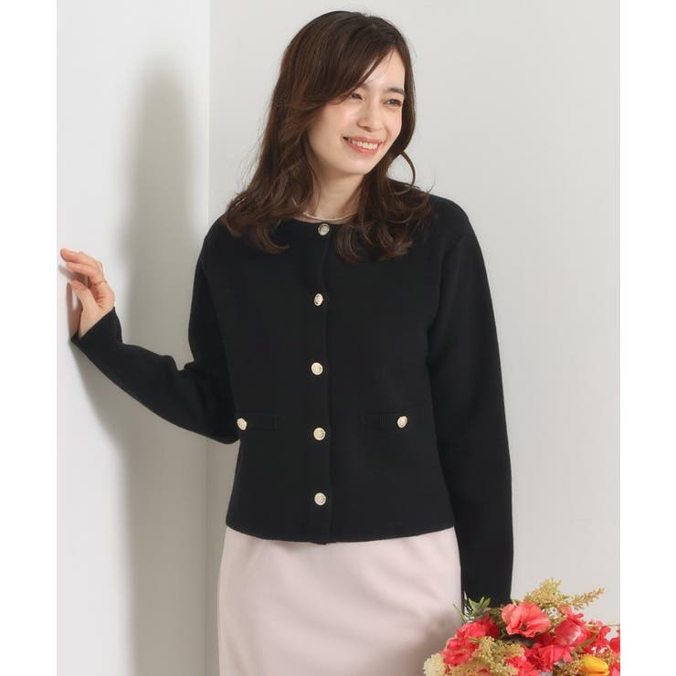 ブラック(019) | 【手洗い可】ニットジャケット | ITS'DEMO