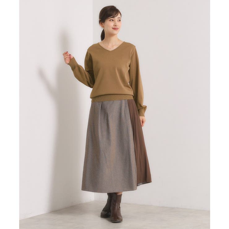 【縮みに強い／洗濯機OK】Vネックニットプルオーバー | ITS'DEMO | 詳細画像14 