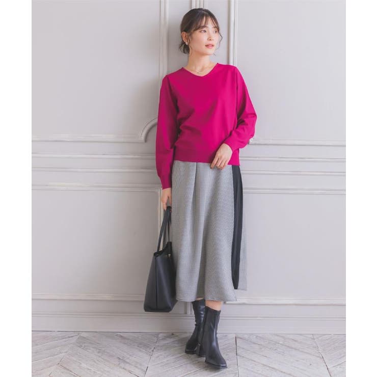 【縮みに強い／洗濯機OK】Vネックニットプルオーバー | ITS'DEMO | 詳細画像3 