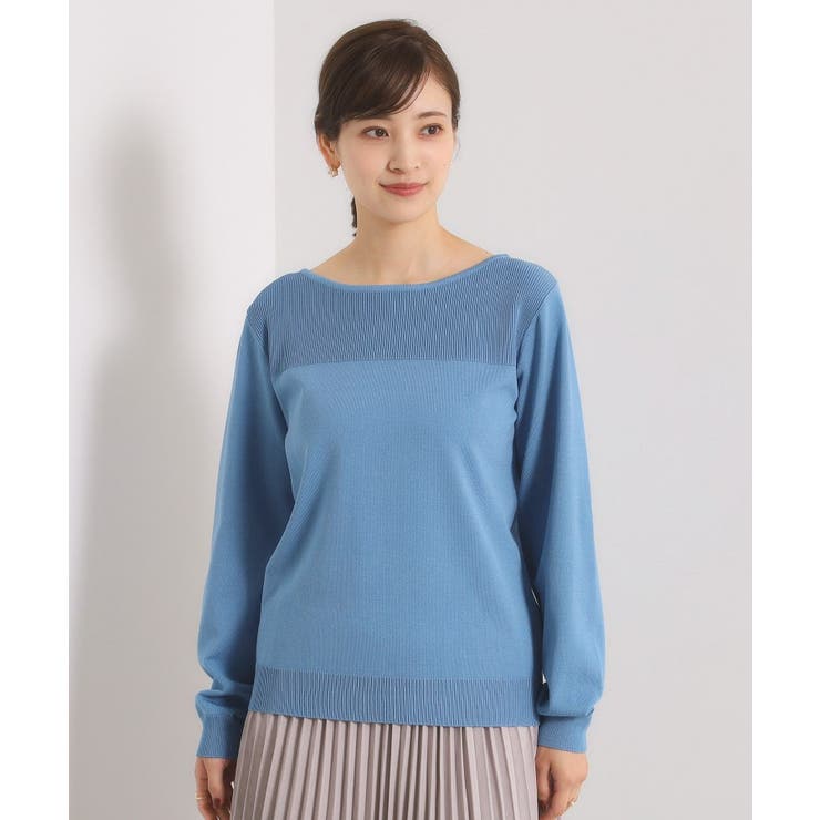 【縮みに強い／洗濯機OK】編地切替ニットプルオーバー | ITS'DEMO | 詳細画像24 